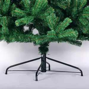 225cm flame-retardant PVC Christmas tree with sturdy metal folding stand and lush green branches