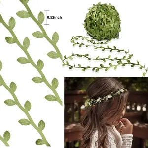 65ft olive green artificial eucalyptus leaf garland ribbon for wedding DIY crafts