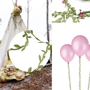 Detailed views of 65ft artificial eucalyptus leaf garland for wedding and party decor