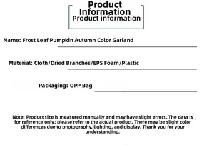 Detail list of materials including fabric and foam for the frosted pumpkin autumn wreath