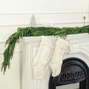 Realistische Künstliche Norfolk Kiefer Girlande Weihnachtsdekoration Grüne Kamin Tischläufer Innen Außen Feiertagsdeko