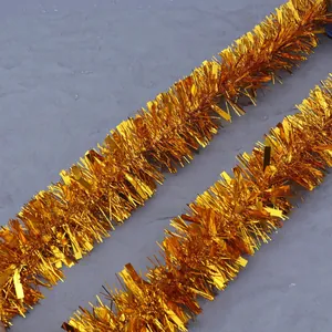 Gold Metallic Christmas Tinsel Garland Shiny Fringe Ribbon For Wedding Party Festive Decor Hanging Streamers