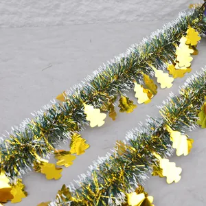 Guirlande de Noël Brillante Vert Et Or Avec Trèfle Et Sapin de Noël Pour Décoration de Fête de la Saint-Patrick Maison