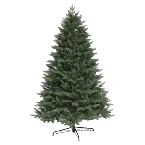Realistic PE Artificial Christmas Tree With Sturdy Metal Stand Green Pine Needle Foliage For Holiday Decoration Living Room Indoor
