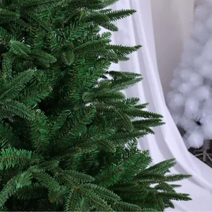 Lush green PE and PVC mixed Christmas tree with dense realistic needle texture for decor