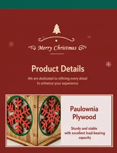 Detail of laser-cut Paulownia wood Christmas house with snowflake pattern and sturdy texture