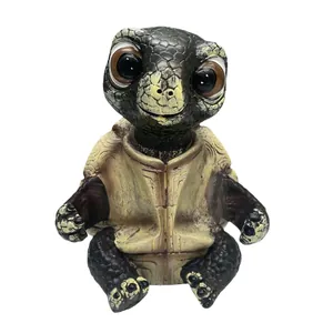 Figurine de tortue créative en résine avec de grands yeux pour déco de maison et bureau