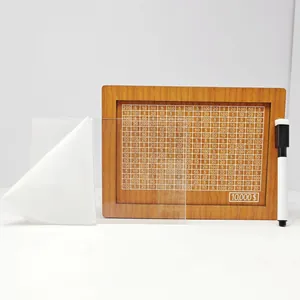 Hucha de madera con contador para meta de 10.000 $, frente de acrílico y rotulador