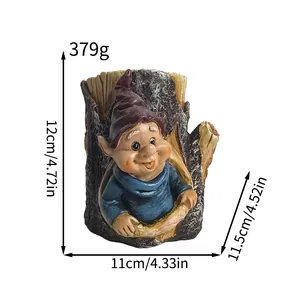Statuetta da giardino in resina gnomo di Halloween con dimensioni 12 x 11 x 11,5 cm