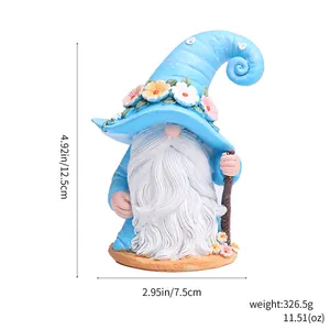 Detail showing dimensions and weight of the resin Christmas gnome garden ornament