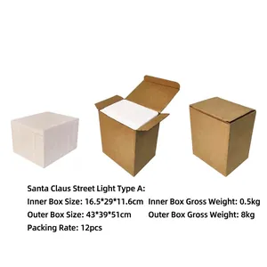 Illuminated Santa Claus figurine with protective foam and cardboard shipping packaging
