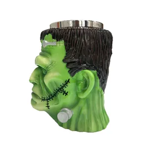 Kreativer Frankenstein 3D Monster Keramikbecher mit Edelstahleinsatz als Geschenk
