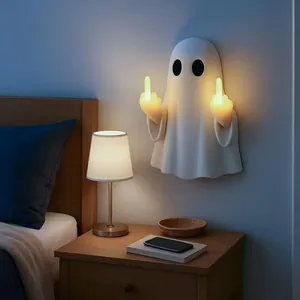 Lampada LED da parete Fantasma Medio Alzato con dita luminose per decoro Halloween