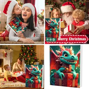 Calendrier de l'Avent avec dragon mignon et 24 fenêtres pour le compte à rebours