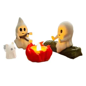 Διακόσμηση Halloween πάρτι φαντασμάτων 3D με λαμπερό κερί LED και εφέ φωτισμού