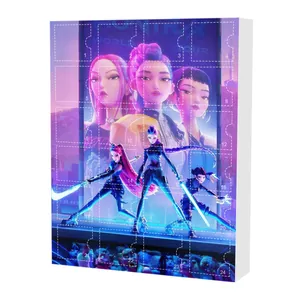 Detailed view of KPOP Advent Calendar with 24 compartments and 3D anime character design