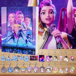 K/DA K-pop advent calendar featuring 24 unique acrylic charms and anime keychains