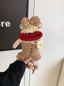 Sac Bandoulière pour Téléphone Portable au Crochet Fait Main Personnage Dessin Animé Lèvres Rouges Drôle Femme Enfants
