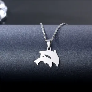 Eleganter silberner Delfin-Anhänger mit minimalistischem Hohlraum-Design für Damen
