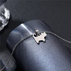 Collana con ciondolo a silhouette di gatto in acciaio inossidabile 304 per donne