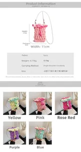 Detailed size specifications for handmade crochet mini crossbody phone bag with strap
