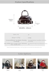 Spécifications de taille et options de couleurs pour le sac à main en PU à dentelle
