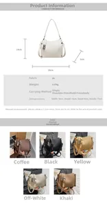 Detailed size chart and multi-color swatches for the retro PU leather crossbody square bag