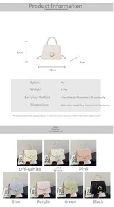 Detailed dimensions of 20x15x7cm for small pearl handle crossbody bag in seven colors