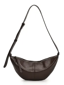 Bolso Bandolera Vintage de Cuero PU de Media Luna para Mujer Elegante Bolso de Hombro Dumpling Bolso de Viaje con Correa Ajustable