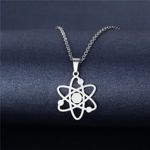 Minimalistische Sonnensystem Atom Halskette aus Edelstahl mit Laser geschnittenem Design
