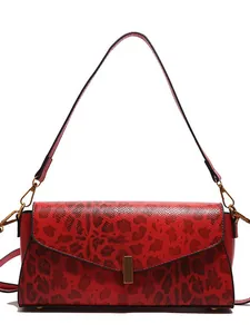 Borsa Sottobraccio Vintage in Pelle PU da Donna Motivo Leopardo Serpente Borsa Baguette a Tracolla Con Fibbia in Metallo Oro