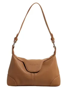 Sac À Épaule Rétro En Cuir PU Texture Litchi Sac Sous Le Bras Bandoulière Réglable Mode Femme Sac Quotidien