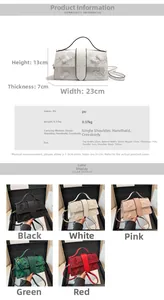 Detailed dimensions and multi-color options of the butterfly PU leather square bag