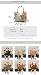 Guide des dimensions et spécifications pour le sac seau rétro avec motif litchi élégant
