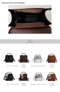 Détail de la structure interne à plusieurs fermetures éclair et coloris du sac à dos