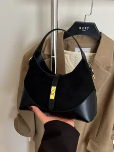 Women Vintage PU Leather Hobo Bag Contrast Color Leopard Print Patchwork Shoulder Bag Commuter Handbag With Lock Closure Fashion Crossbody Bag Gift