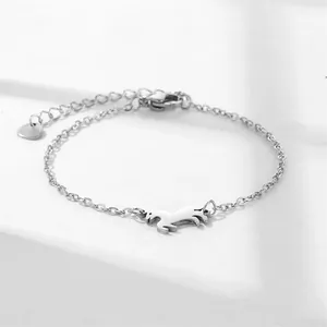 Edelstahl Armband mit Pferdepanhänger und verstellbarer Kette mit Karabinerverschluss