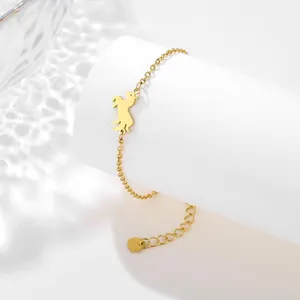 Minimalistisches Edelstahl Pferd Armband Für Damen Gold Silber Überzogen Einhorn Anhänger Herz Schwanz Verstellbare Kette Schmuck Geschenk
