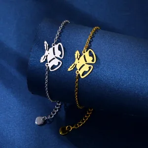 Edelstahl Weihnachtsglocken Stechpalmenblatt Armband Für Damen Minimalistisch Gold Silber Galvanisiert Verstellbar Schmuck