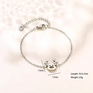 Détail du bracelet renne en argent S925 avec pendentif évidé et fermoir ajustable