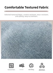 Close-up of durable washed denim fabric showing twill texture and breathable weaving