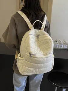 Zaino Puffer Trapuntato da Donna Grande Capacità Leggero in Nylon Moda Scuola Stile Coreano Casual Borsa da Viaggio