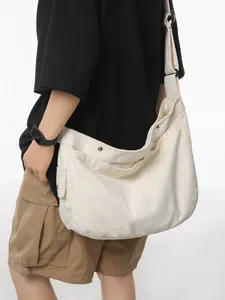 Große Kapazität Leinwand Umhängetasche Für Damen Vintage Casual Schultertasche Mit Verstellbarem Riemen Einfarbig Utility Täglich Tote