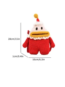 Borsa a tracolla Babbo Natale fatta a mano all'uncinetto per bambini, 28x16cm