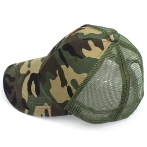 Jungle Camouflage Trucker Cap mit atmungsaktivem Mesh und gebogenem Schirm für Outdoor-Sport