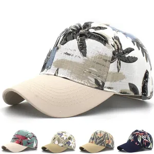 Casquette de baseball en coton pour femme avec imprimé palmier tropical et protection solaire