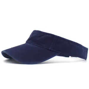 Visiera parasole classica in cotone blu navy con tesa curva per tennis e outdoor