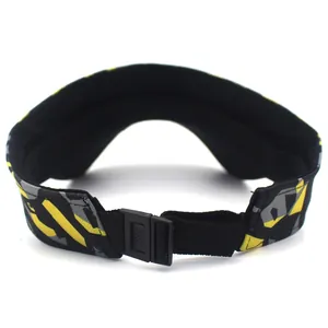 Adjustable sun visor hat with yellow and grey graffiti pattern for outdoor summer sports