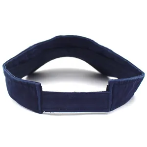 Visiera parasole regolabile blu navy in cotone con cuciture di qualità per lo sport