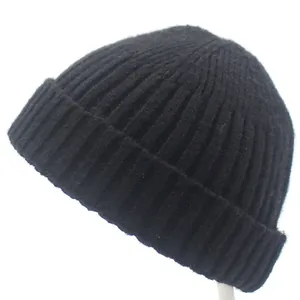 Damen Strickmütze Weiche Wollmischung Rippenstrick Skull Cap Warm Einfarbig Elastisch Umschlag Mütze Für Herbst Winter Outdoor Beanie